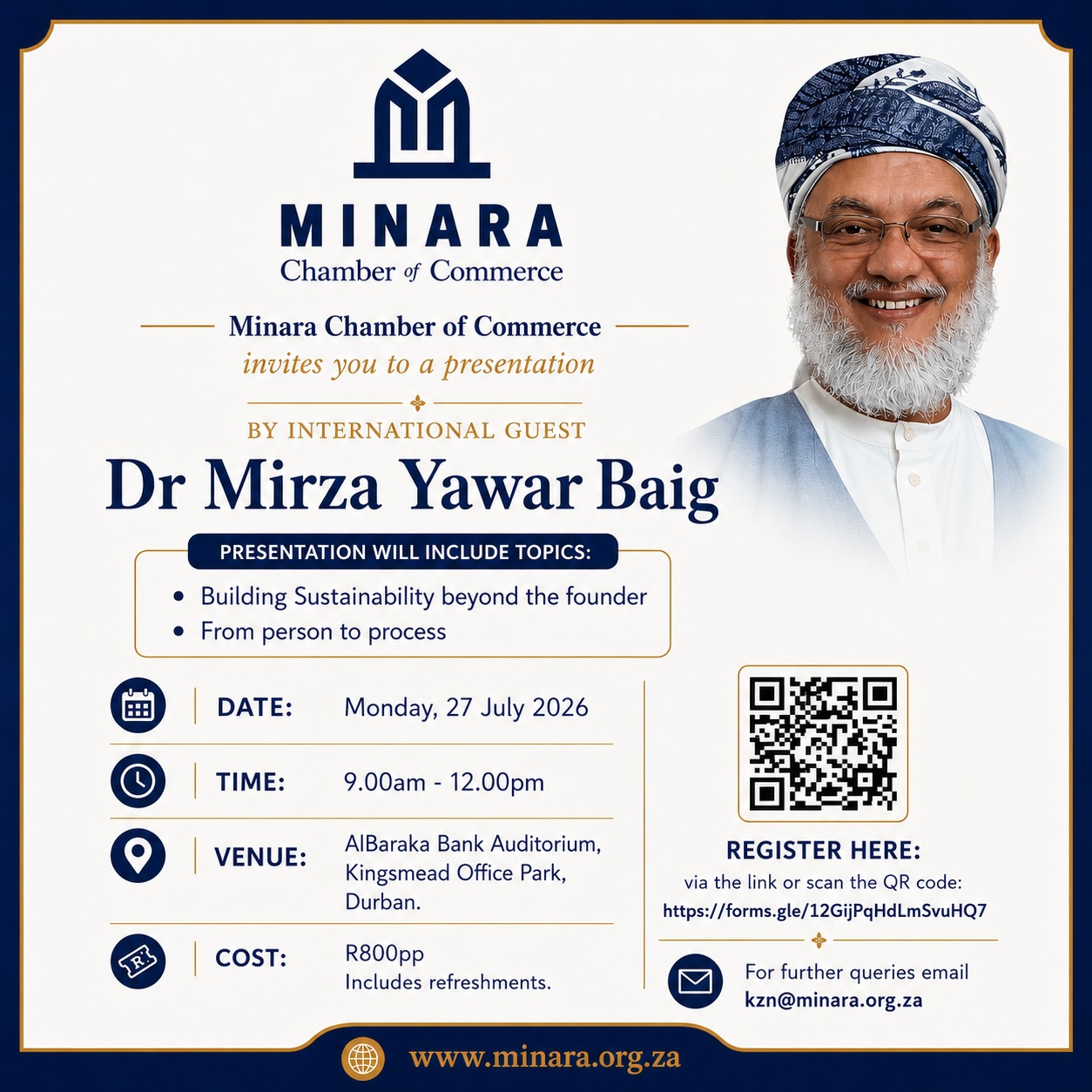 Dr Mirza Yawar Baig Minara Chamber of Commerce Event